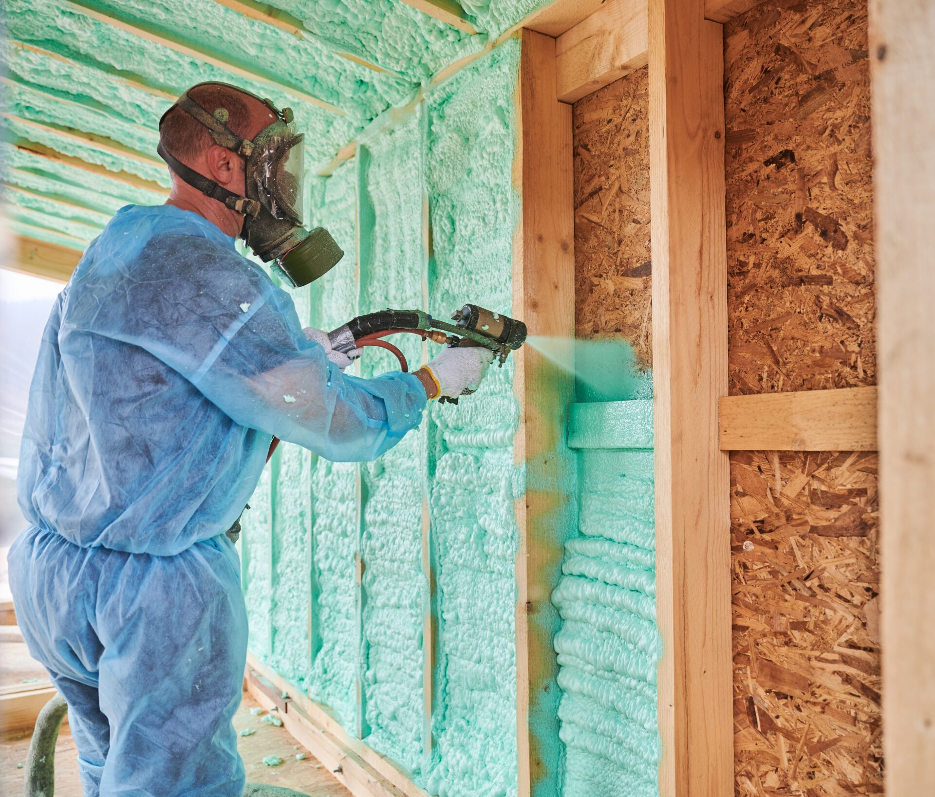Spray foam insulation being applied in Southern Utah